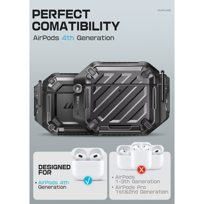 Apple AirPods 4 Unicorn Beetle PRO Rugged Case(open box)-Black