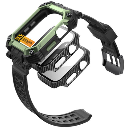 Apple Watch Unicorn Beetle PRO GLASS Rugged Wristband Case with Tempered Glass Screen Protector 45mm-Dark Green