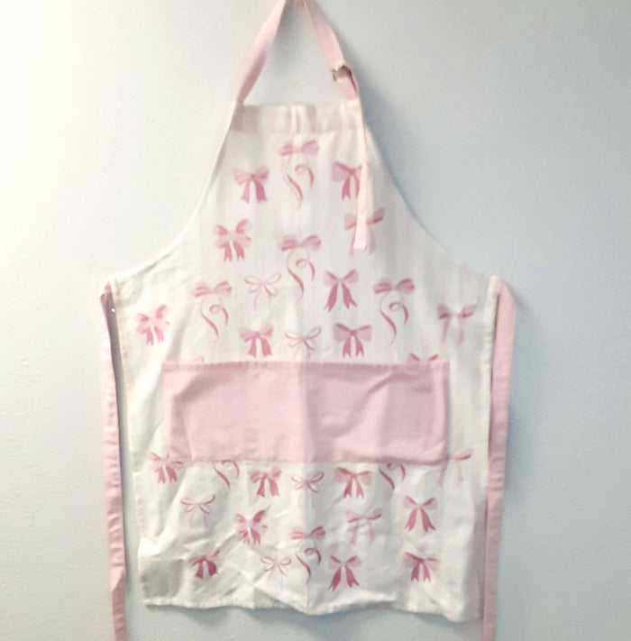 Apron Bow Striped Pink