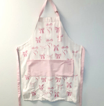 Apron Bow Striped Pink