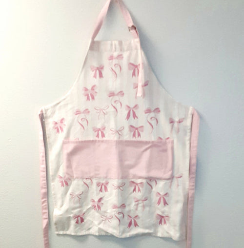 Apron Bow Striped Pink