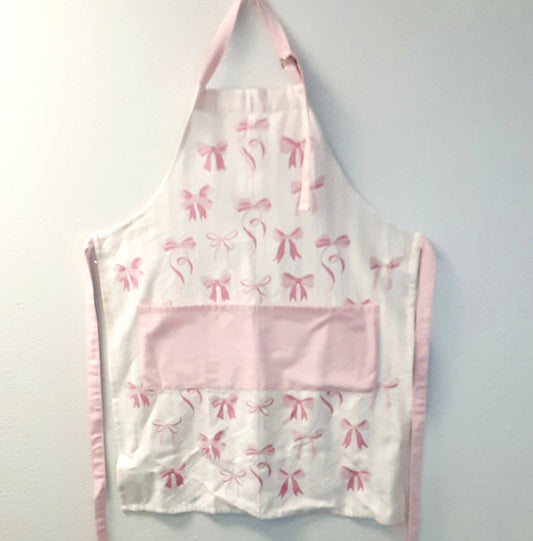 Apron Bow Striped Pink