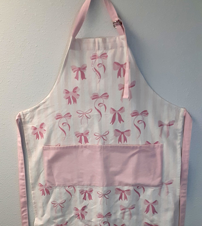 Apron Bow Striped Pink