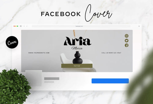 Ladystrategist Aria Facebook Cover Canva Template instagram canva templates social media templates etsy free canva templates
