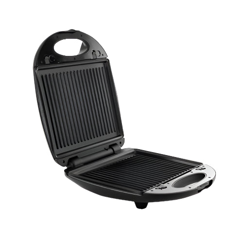 Black grill and sandwich maker on a white background