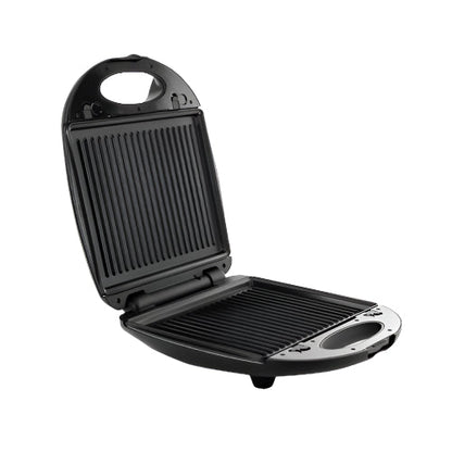 Black grill and sandwich maker on a white background