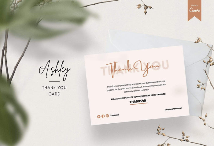 Ladystrategist Ashley Thank You Card Canva Template instagram canva templates social media templates etsy free canva templates