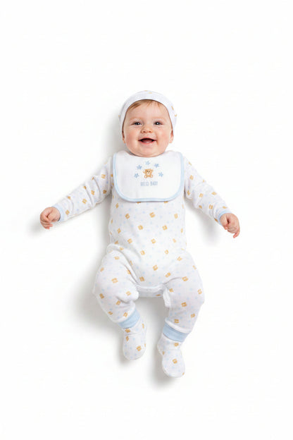 Baby 5 Pieces Gift Set with Paper Gift Bag - Hello Baby Gp-25-1352
