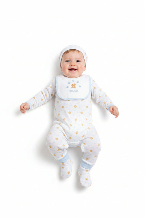 Baby 5 Pieces Gift Set with Paper Gift Bag - Hello Baby Gp-25-1352