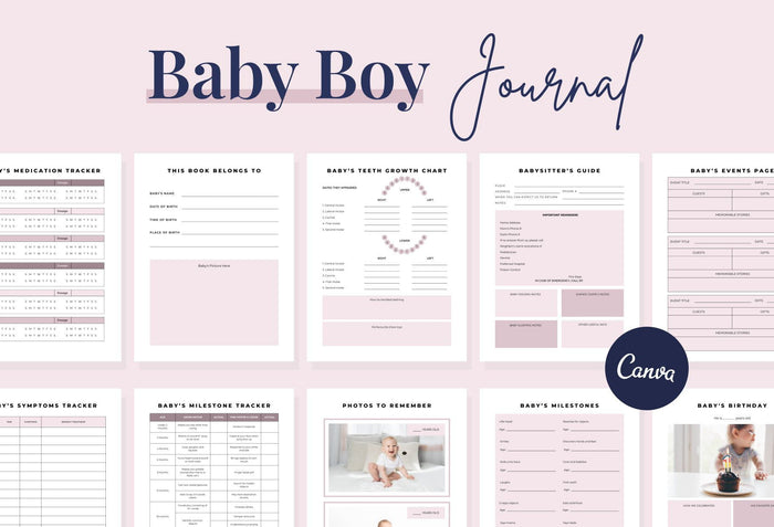 Ladystrategist Baby Boy Journal Canva Template instagram canva templates social media templates etsy free canva templates