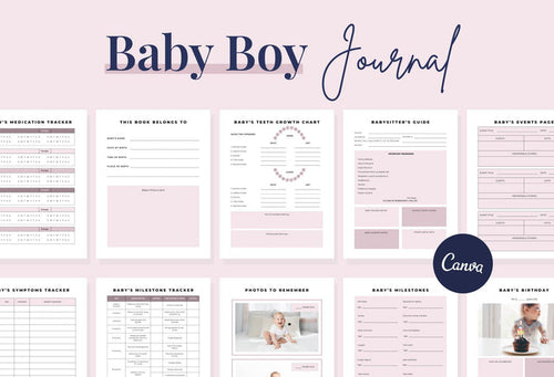 Ladystrategist Baby Boy Journal Canva Template instagram canva templates social media templates etsy free canva templates