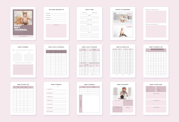 Ladystrategist Baby Boy Journal Canva Template instagram canva templates social media templates etsy free canva templates