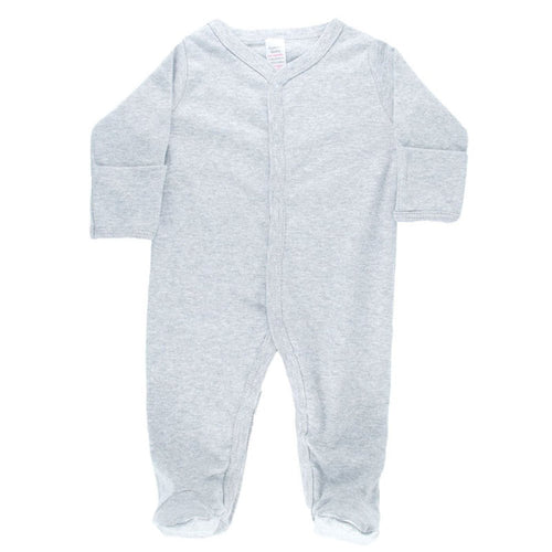 Baby Cotton Sleep Suit - Plain Grey (0-6m) (PK6) SS4664g