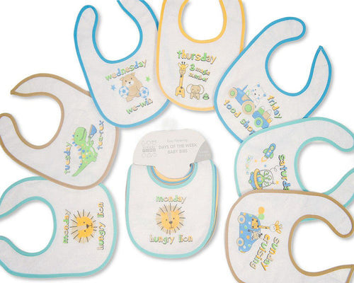 Baby Days of the Week Bibs - Boys (19x15cm) (PK6) BW-104-832