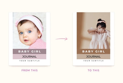 Ladystrategist Baby Girl Journal Canva Template instagram canva templates social media templates etsy free canva templates