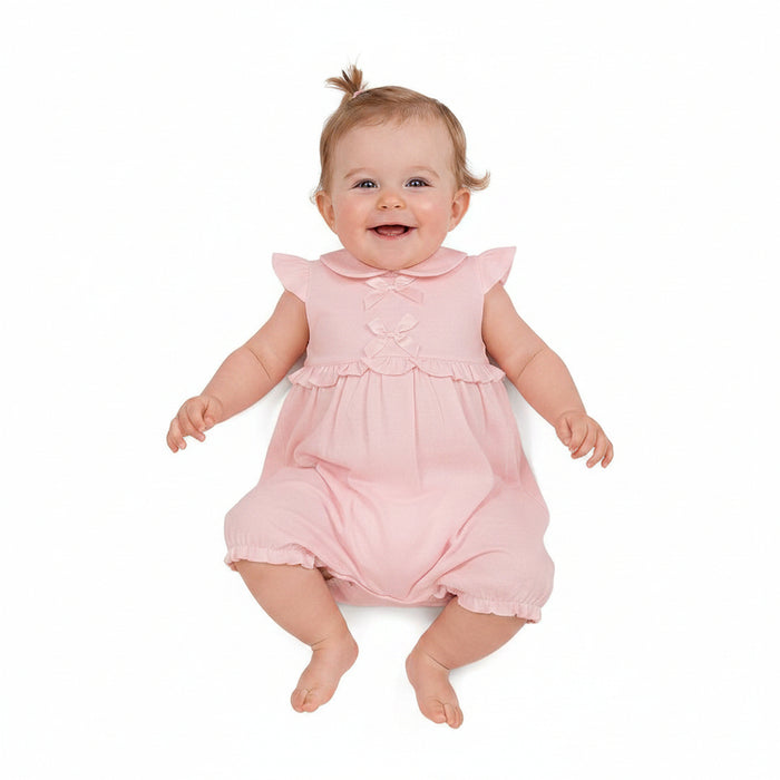 Baby Girls Short Romper with Bows (NB-6m) (PK6) - BIS-2120-6406