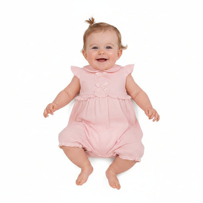 Baby Girls Short Romper with Bows (NB-6m) (PK6) - BIS-2120-6406