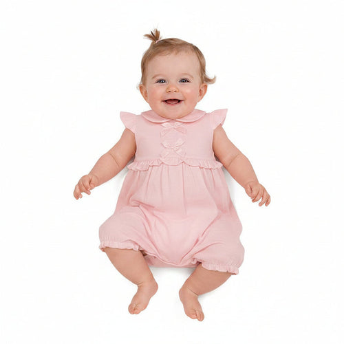 Baby Girls Short Romper with Bows (NB-6m) (PK6) - BIS-2120-6406