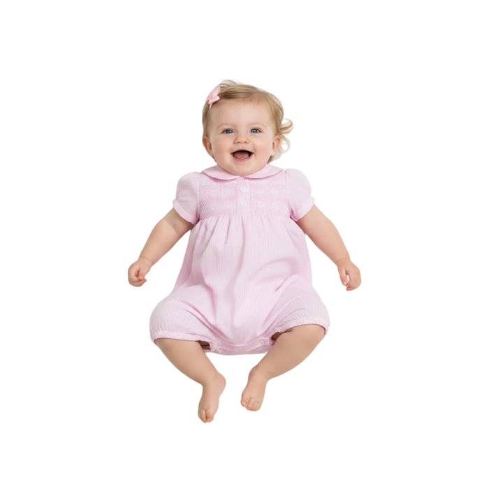 Baby Girls Smocked Romper - Pink (0-9M) (PK6) H12807