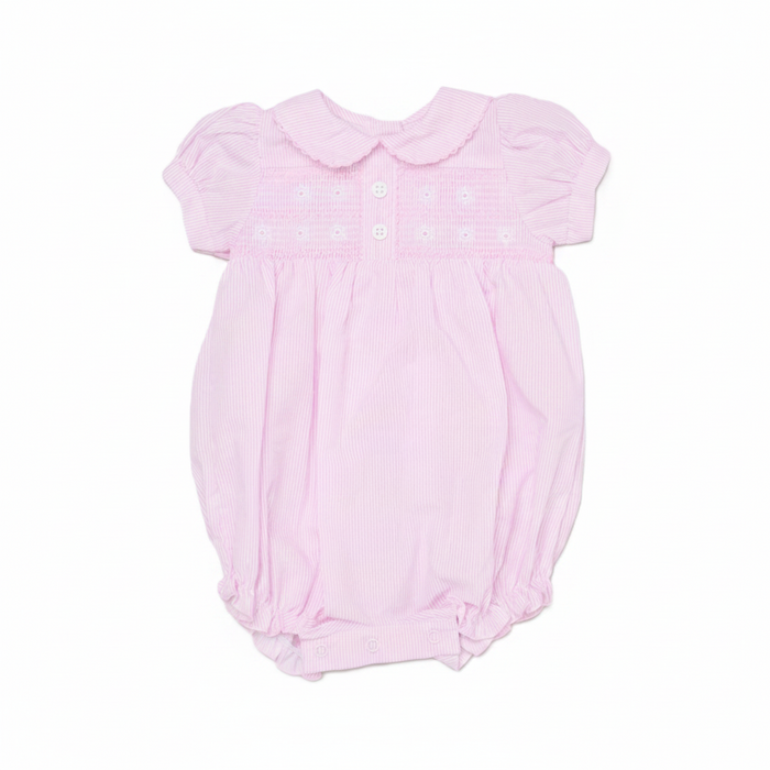 Baby Girls Smocked Romper - Pink (0-9M) (PK6) H12807