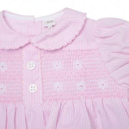 Baby Girls Smocked Romper - Pink (0-9M) (PK6) H12807