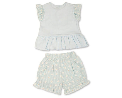 Baby Girls Woven Blouse and Shorts Set with Bows (NB-9m) (PK6) - BIS-2120-6381