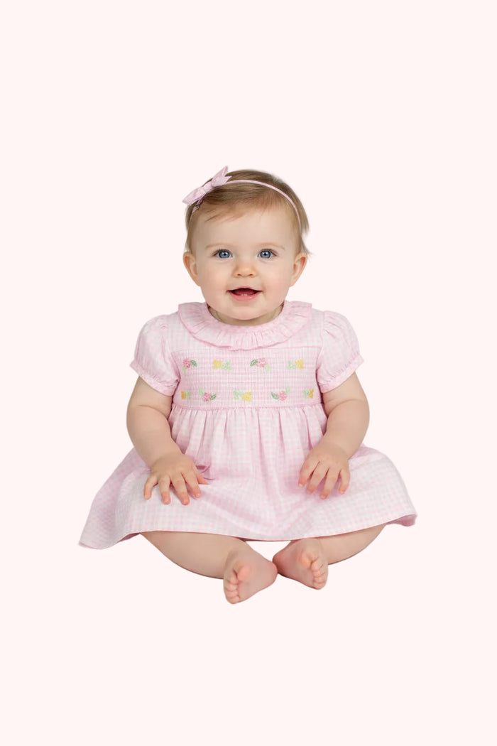 Baby Summer Dress - Pink Check (1-2yrs) (PK6) - K34223