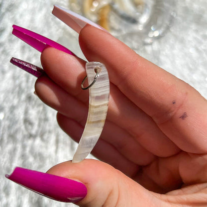 Banded Onyx Tusk Pendant Necklace