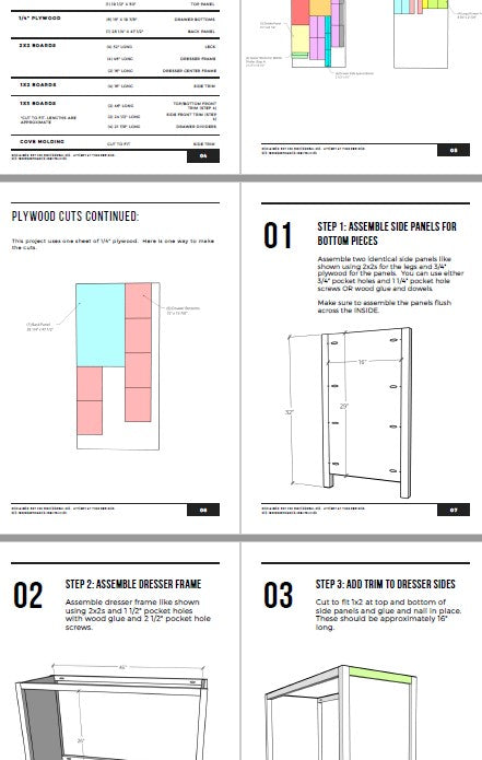 Basic 6 Drawer Dresser Building Plan