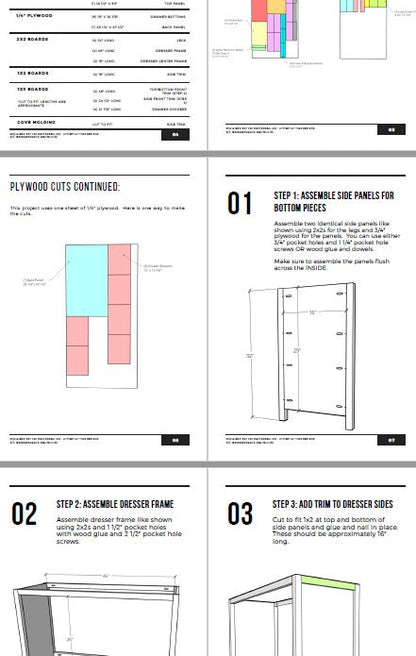 Basic 6 Drawer Dresser Building Plan
