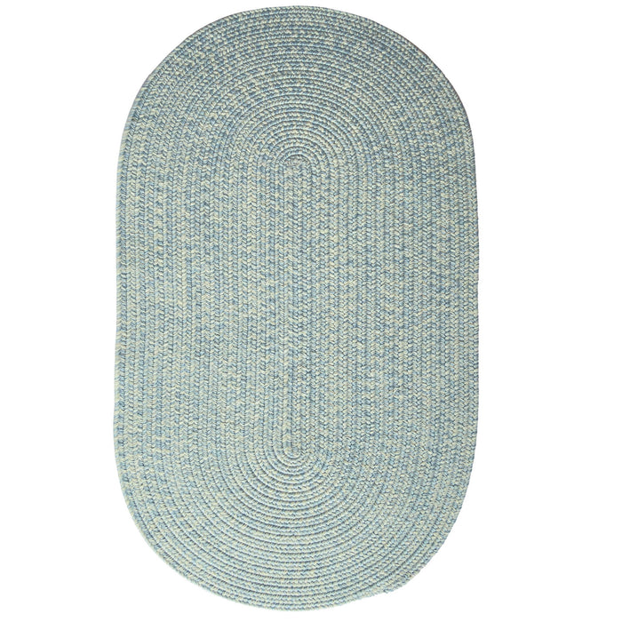 Beach Barn Tweed Baby Blue Braided Rug Oval image