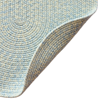 Beach Barn Tweed Baby Blue Braided Rug Oval image