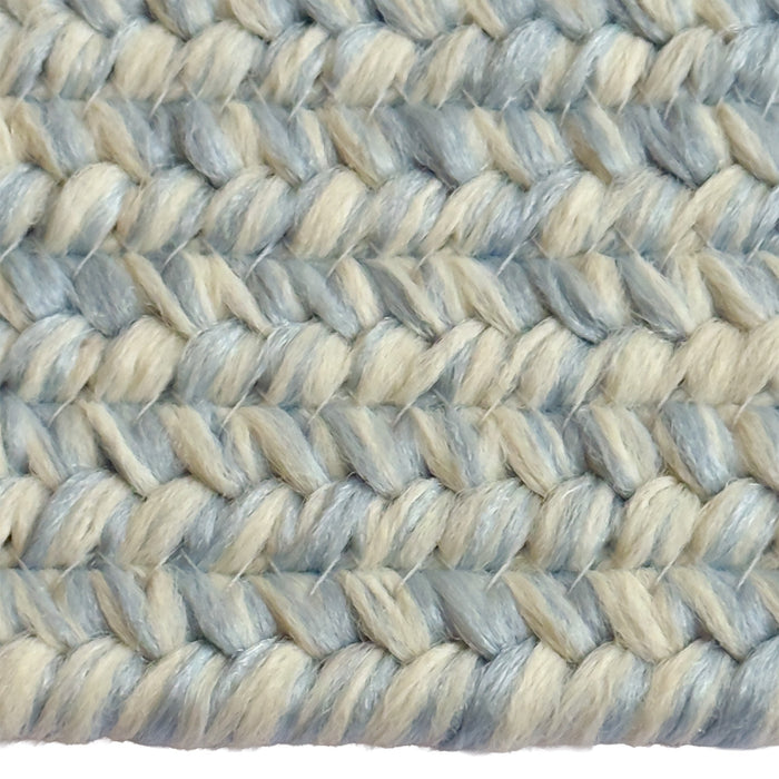 Beach Barn Tweed Baby Blue Braided Rug Oval image