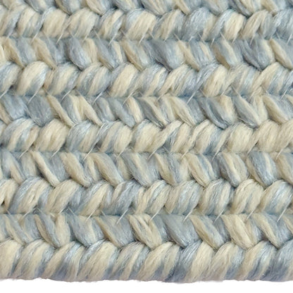 Beach Barn Tweed Baby Blue Braided Rug Oval image