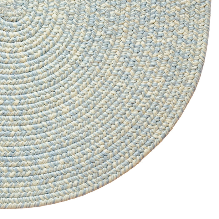 Beach Barn Tweed Baby Blue Braided Rug Oval image