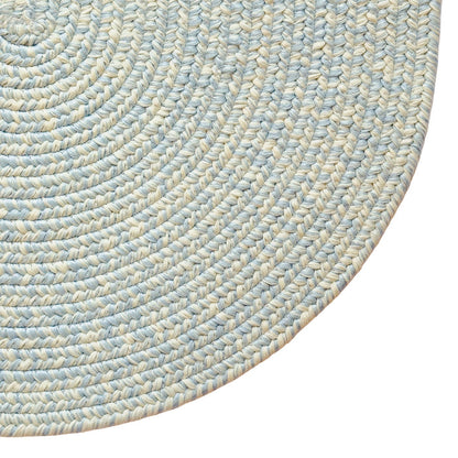 Beach Barn Tweed Baby Blue Braided Rug Oval image