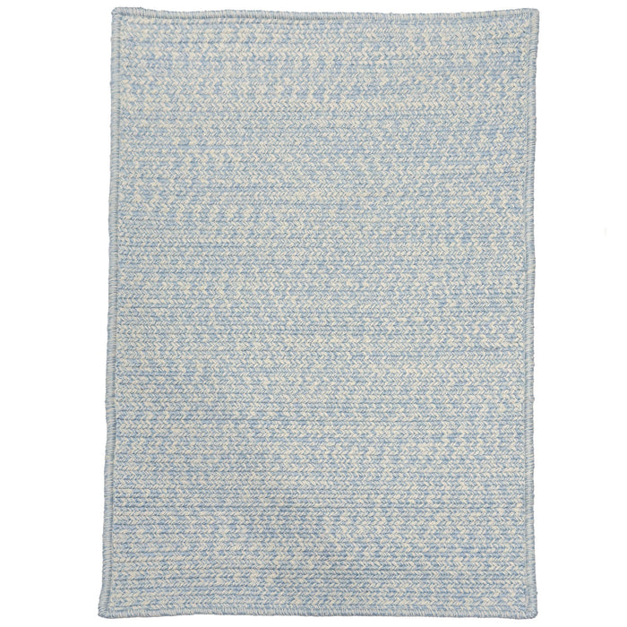 Beach Barn Tweed Baby Blue Braided Rug Cross Sewn Rectangle image