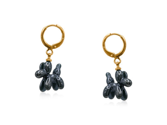 Bella Balloon Dog Huggie Earrings - Emerald