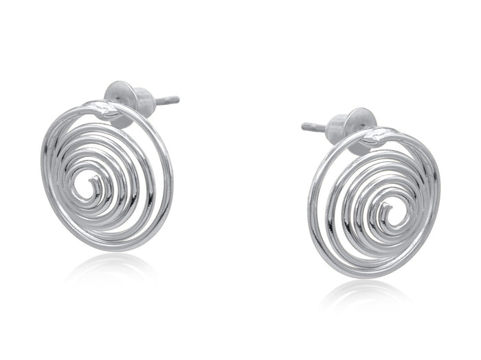 Bella Spiral Earrings - Silver