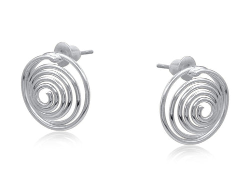 Bella Spiral Earrings - Silver