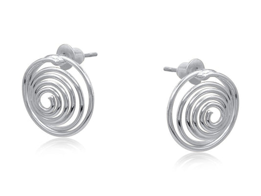 Bella Spiral Earrings - Silver