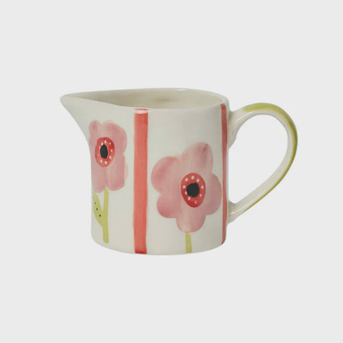 Belly Button Mabel Mauve Flower Stoneware Jug
