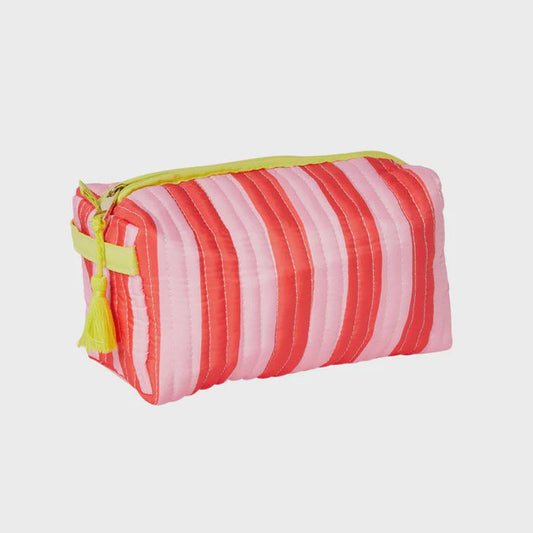 Belly Button Mabel Pink & Red Stripe Wash Bag