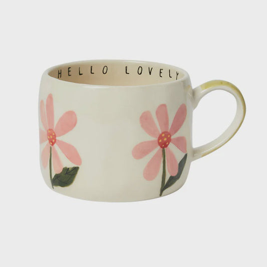 Belly Button Olive Hello Lovely Stoneware Mug