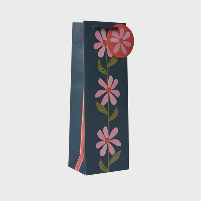 Belly Button Pink Daisy & Olive Bottle Gift Bag