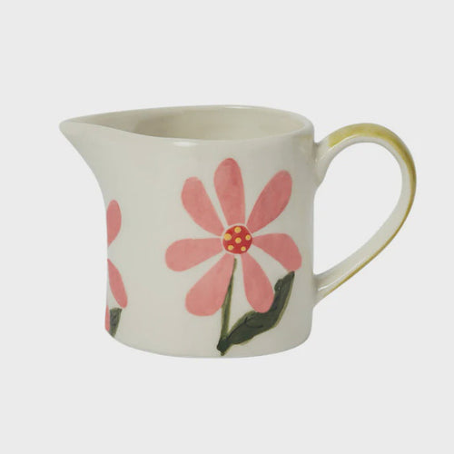 Belly Button Pink Daisy & Olive Stoneware Jug