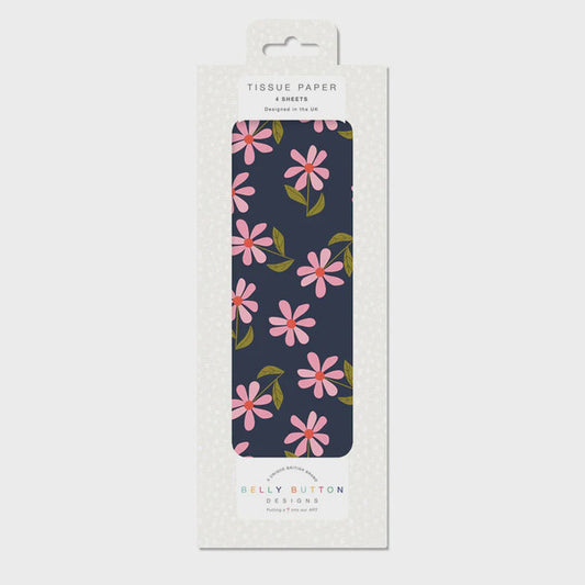 Belly Button Pink Daisy & Olive Tissue Paper