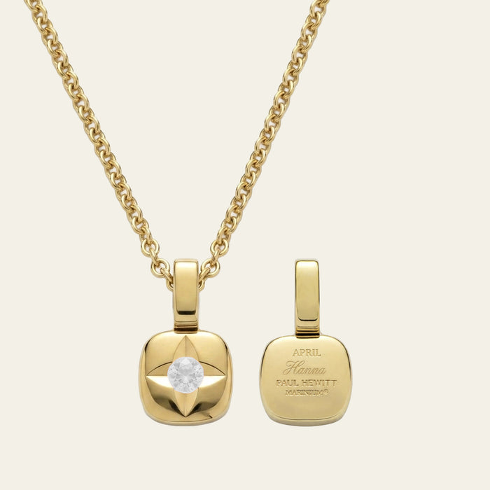 Birthstone April Halskette Gold