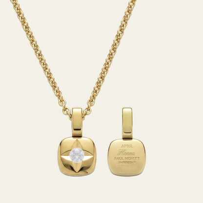 Birthstone April Halskette Gold