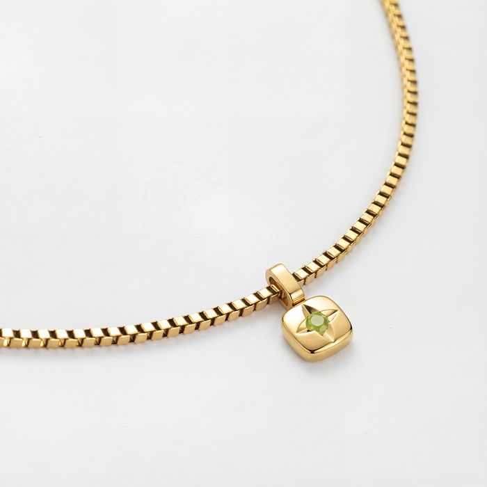 Birthstone August Halskette Gold